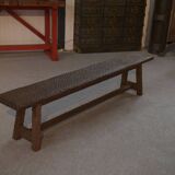 Brutalist pine bench 1960s