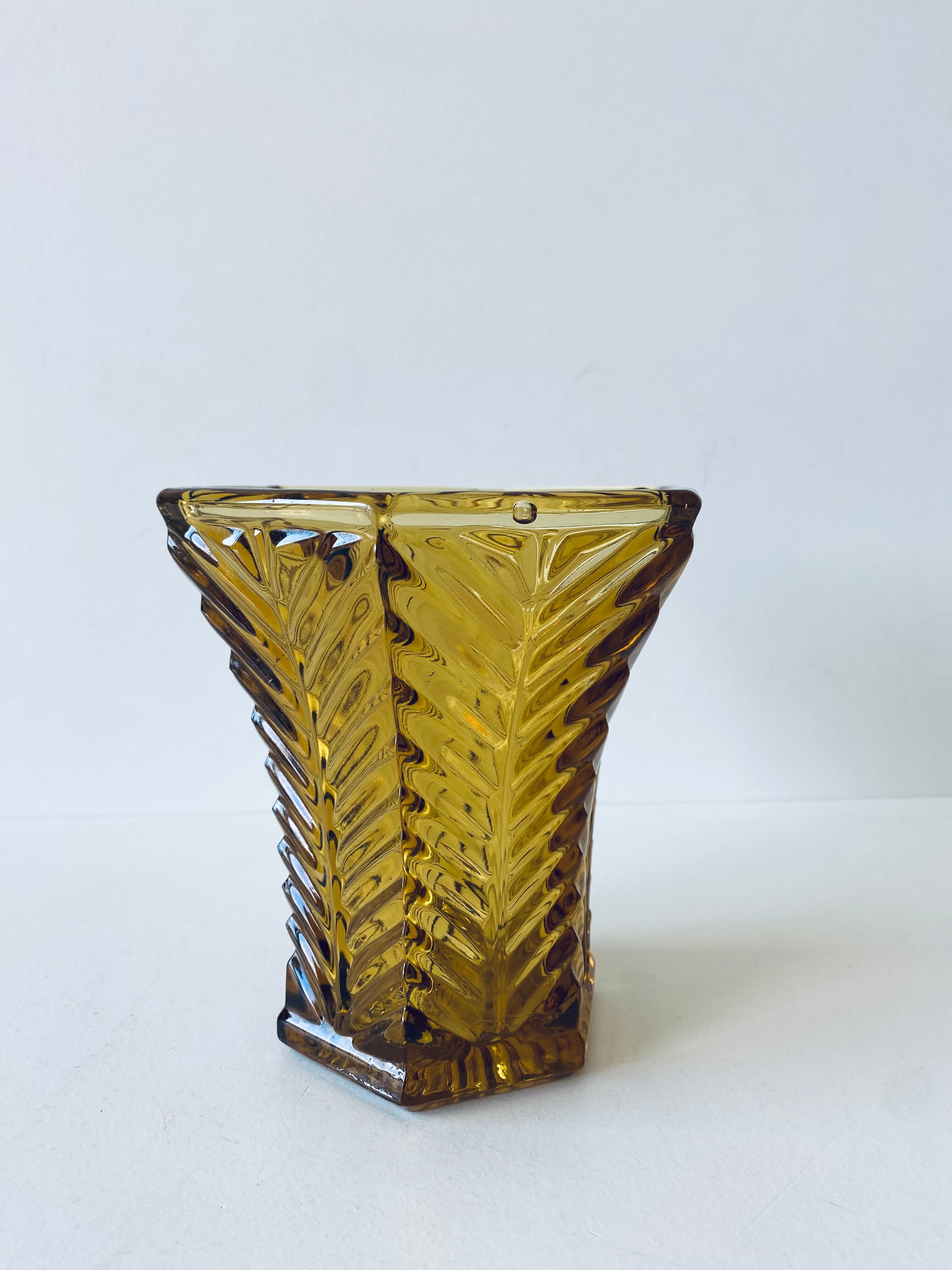 Old amber glass vase
