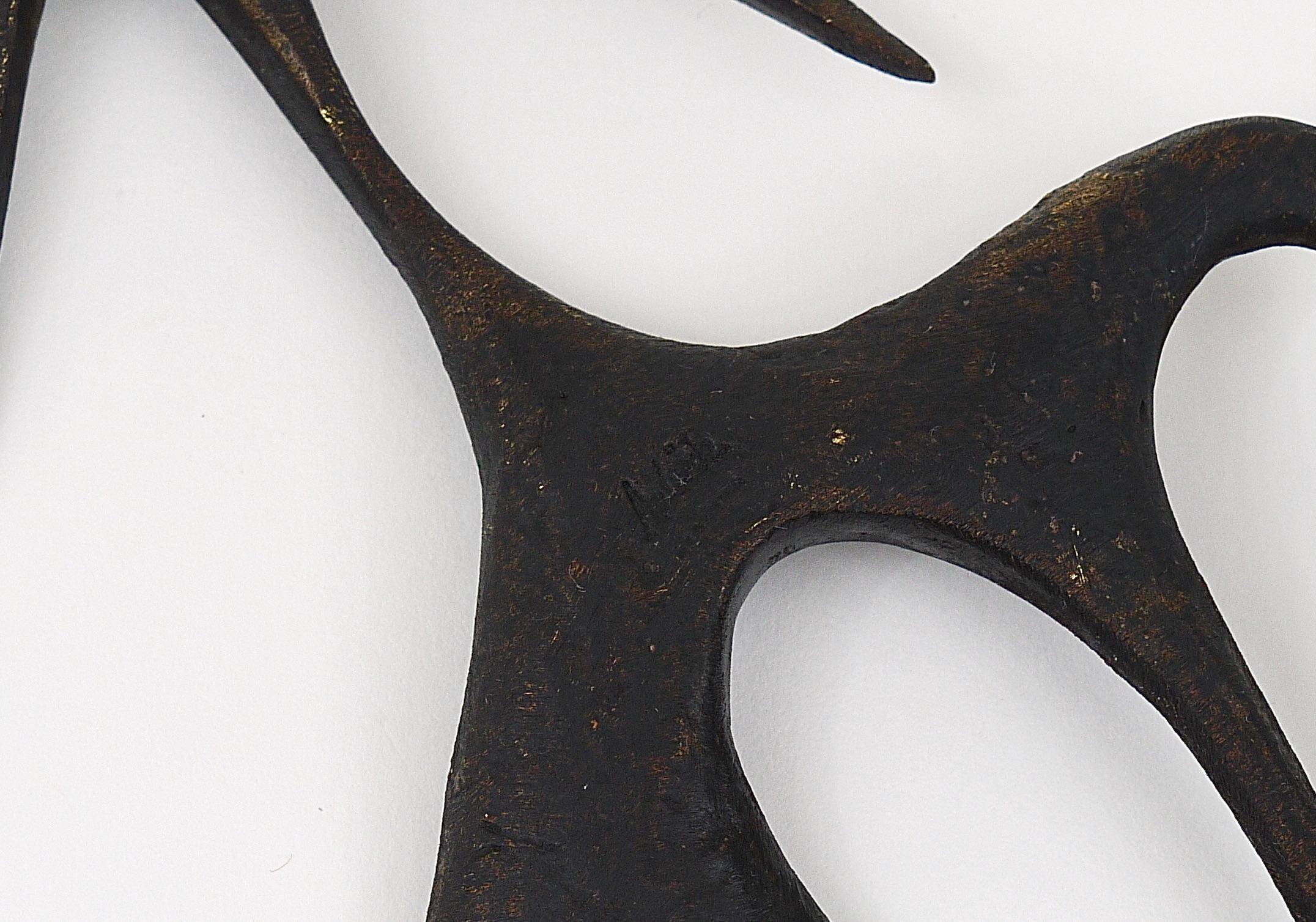 Carl Auböck Wall Sculpture Handmade Napoleon #4271, Brass, Austria