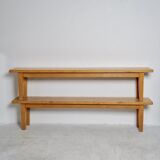 Pair of light oak benches