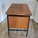 Old wood and metal desk 3 drawers 50s