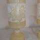 Pair of Vintage Carved Alabaster Lamps – Floral Elegance & Golden Light