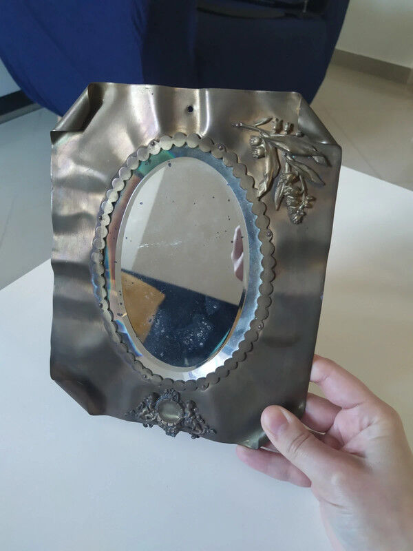 Brass beveled mirror