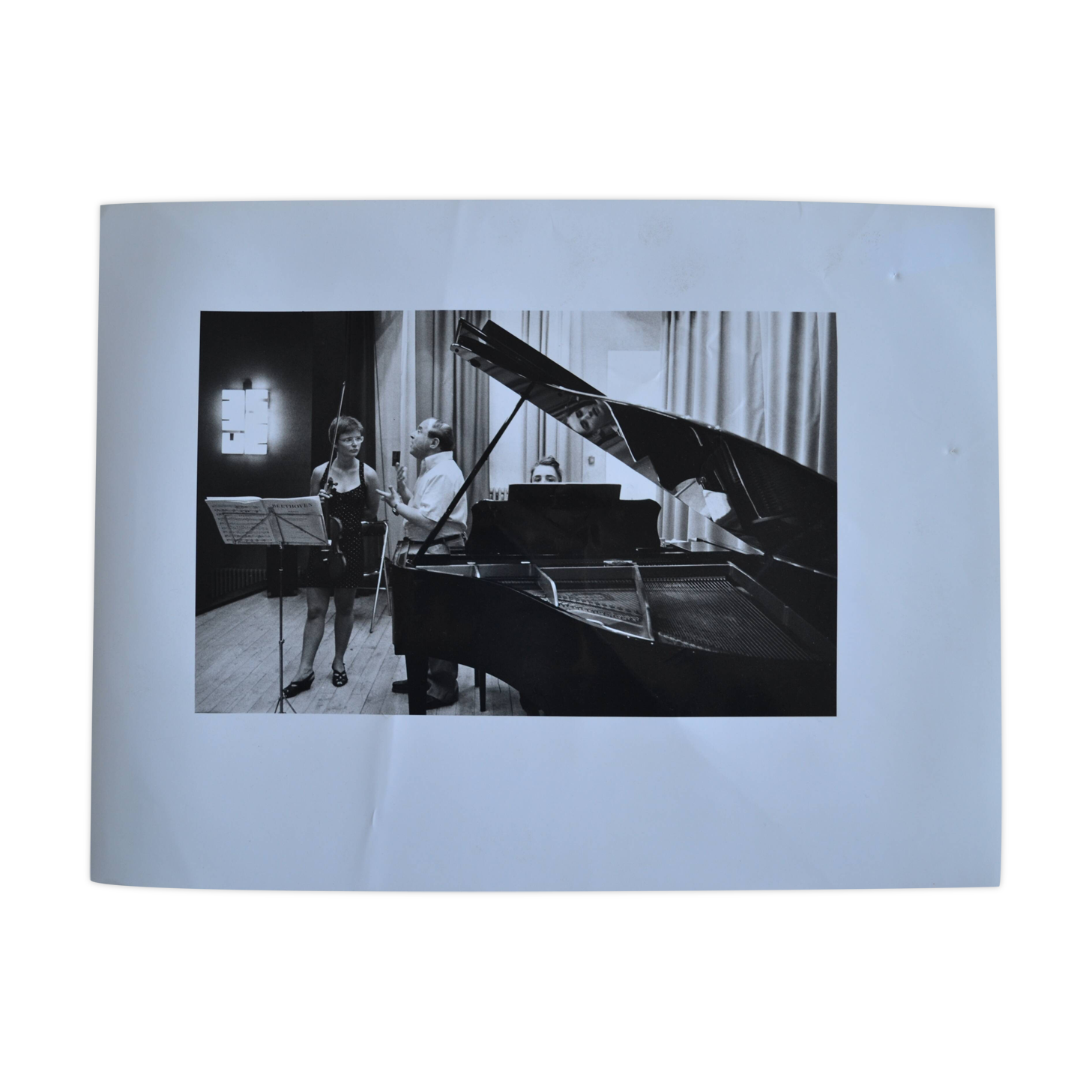" Piano violon " photo anonyme noir & blanc originale
