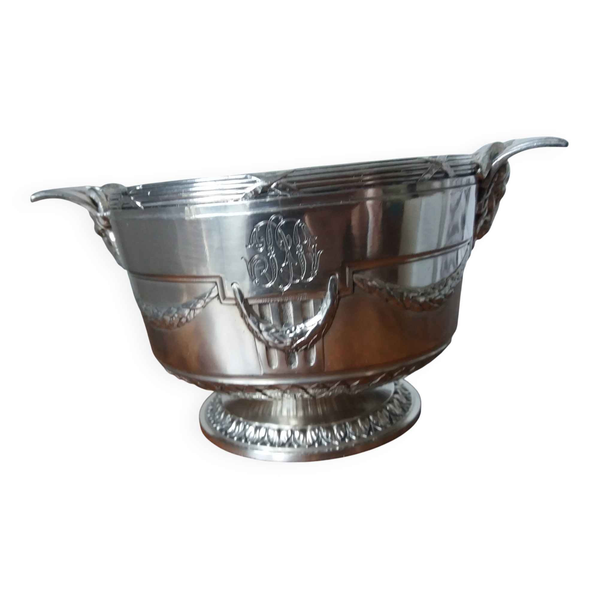 SILVER-PLATED GALLIA CUP BY CHRISTOFLE WITH MONOGRAM 1900