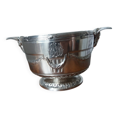 Coupe Gallia Christofle en métal argenté monogrammée, 1900