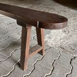 Pair of large solid oak farm benches