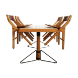Table et ses 4 chaises par Marc Held édition Bessière, 1983