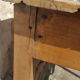 Raw wood farm table with drawer