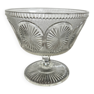 Antique glass bowl on pedestal
