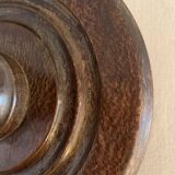 Turned wooden lamp foot in the shape of a warhead