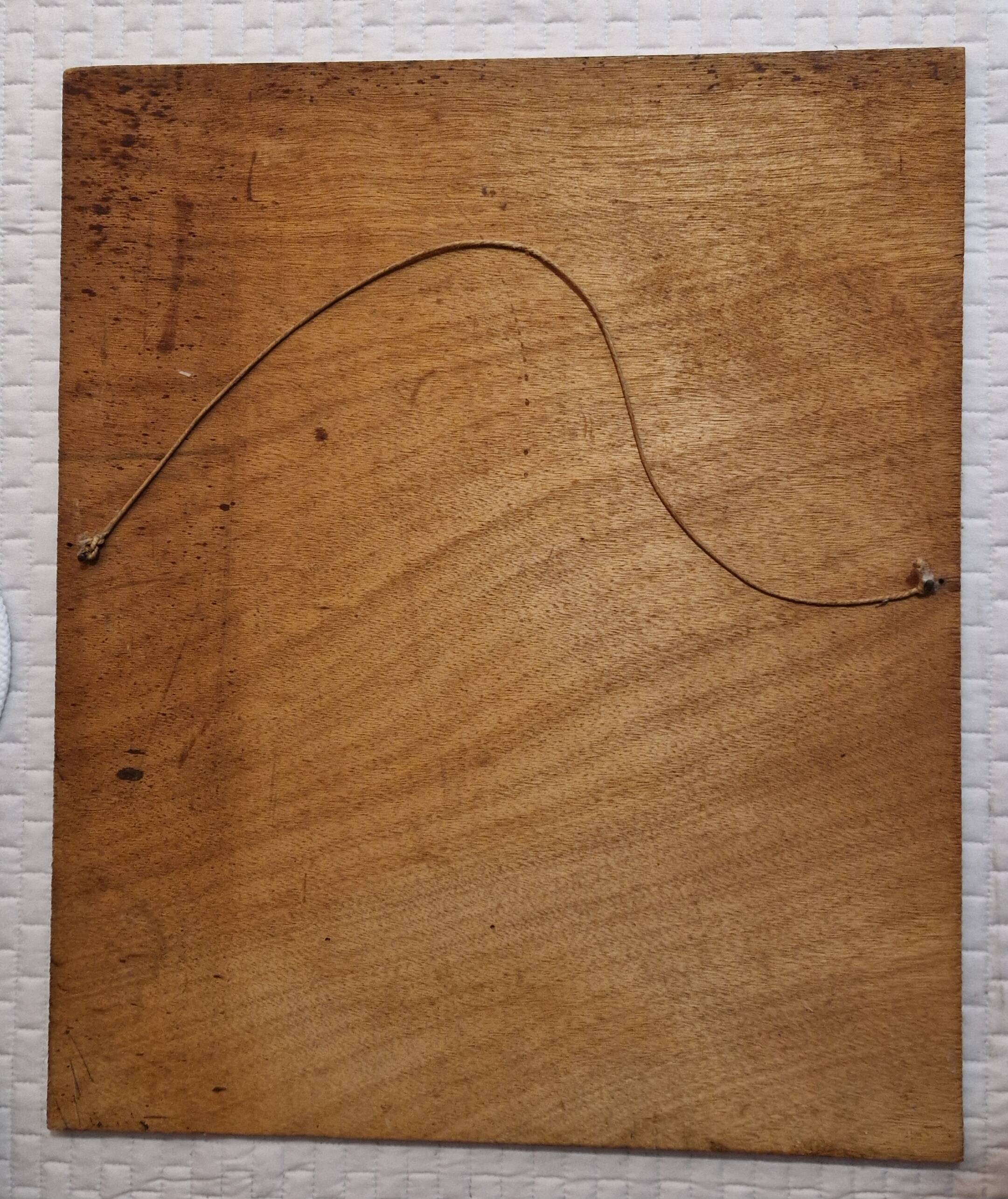 Old oil painting on wood from the 50s