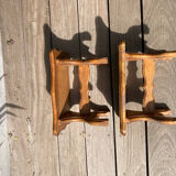 Set of 2 stools carved oak very sturdy top quality