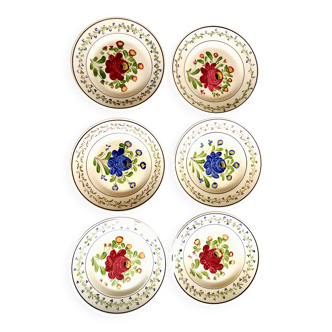 Rare set of 6 plates Creil & Montereau (Floral pattern) – circa 1850