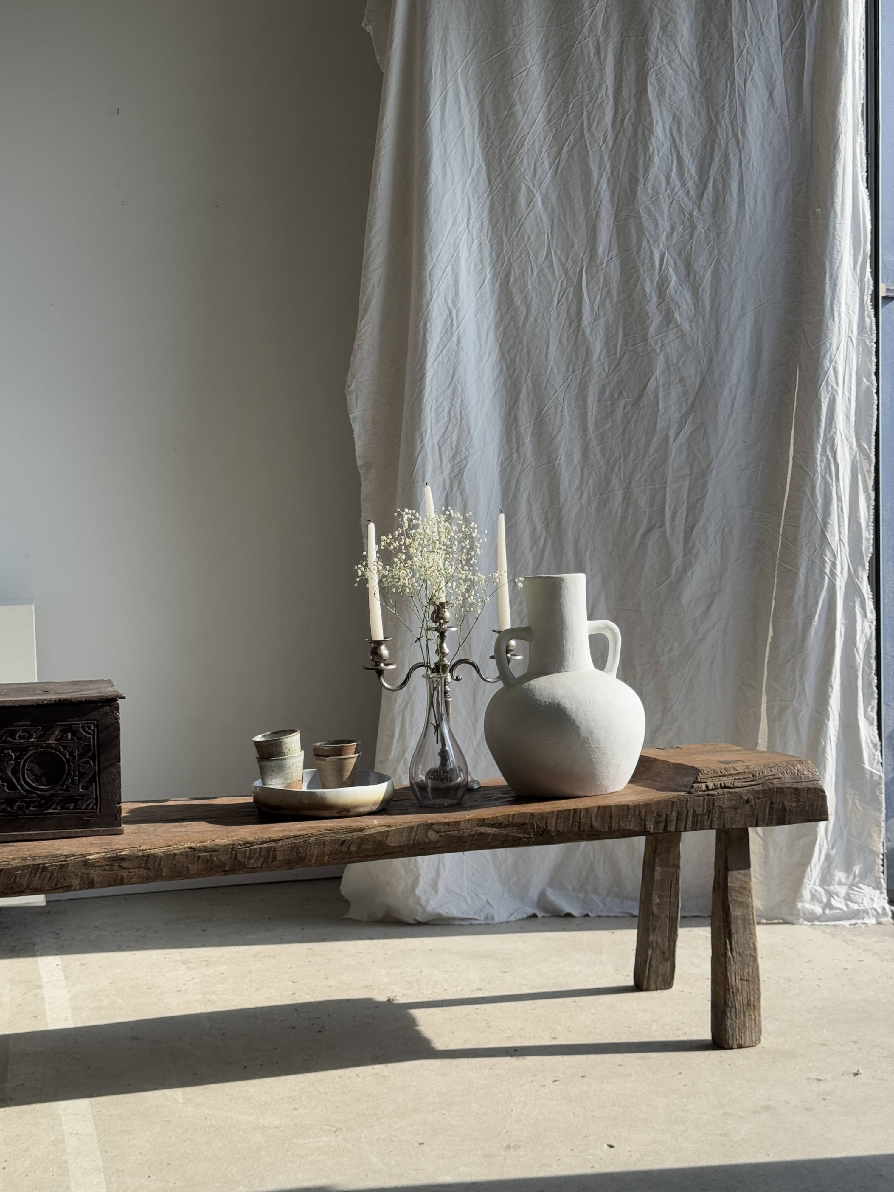 Very large bench in old teak H:50cm L:2m06