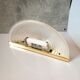 Half moon wall lamp in glass and gold metal L31
