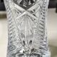 Vase en cristal de Bohème taillé. Motifs croisillons/Étoilés/Feuillagés. Stylé Boho-Chic. Haut 24,5 cm