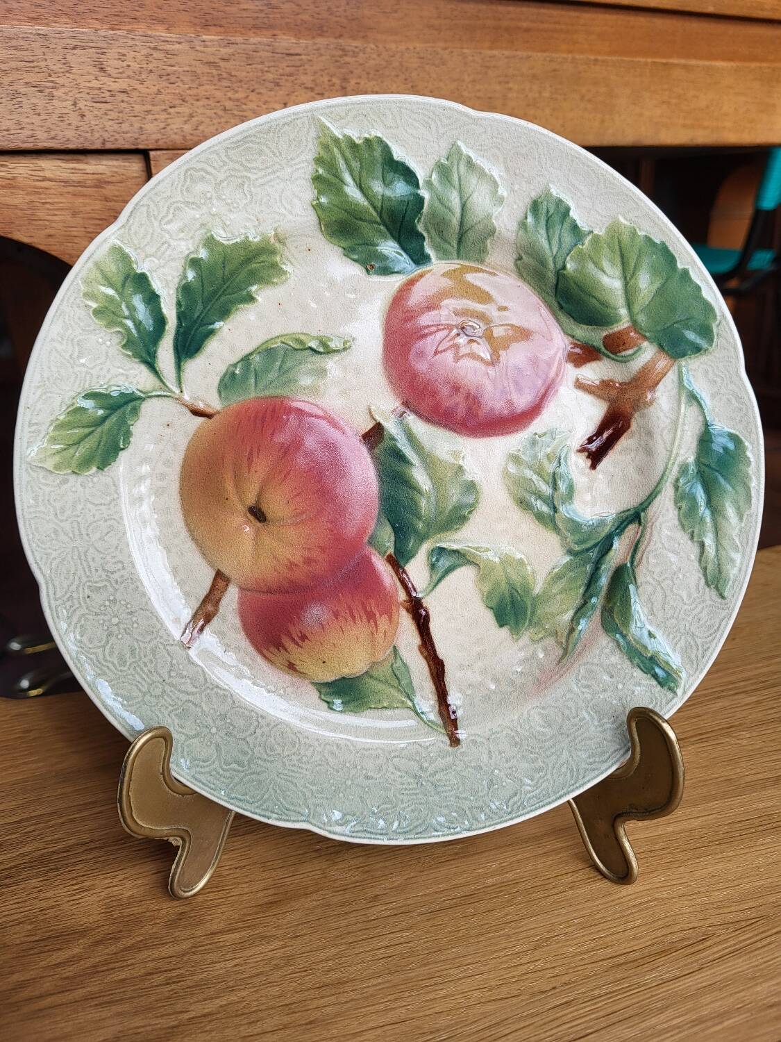 Set of 6 Art Nouveau Barbotine St Clément plates