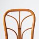 Pair of rattan and blue floral fabric chairs