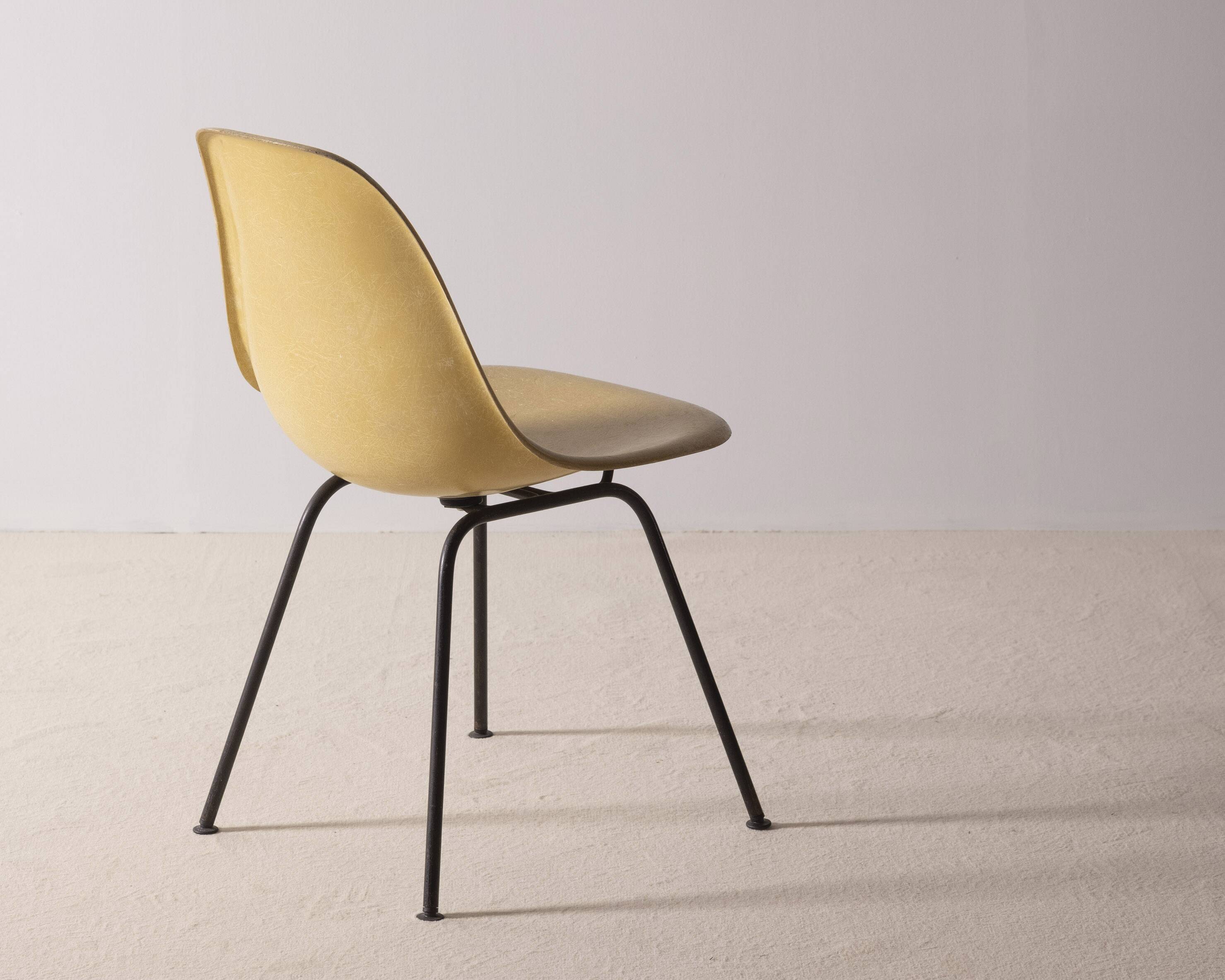 Eames Ocher Side Chair on H Base, Herman Miller 1960s