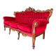 Vintage red baroque armchair / three-seater sofa
