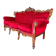 Vintage red baroque armchair / three-seater sofa