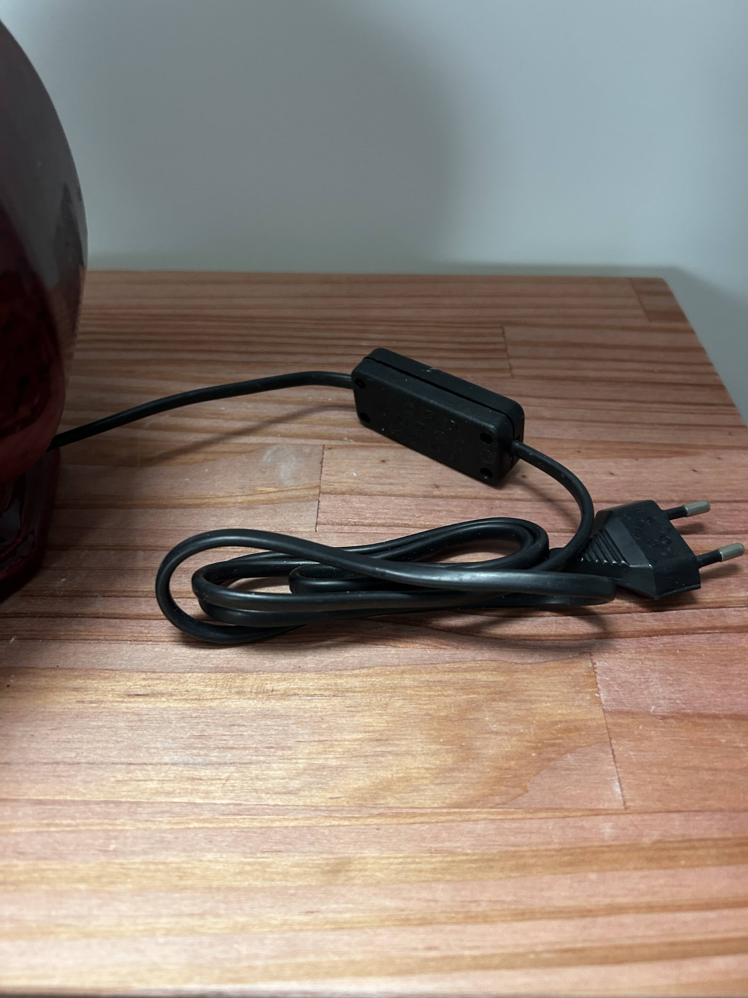 Vintage pleated opaline globe table lamp