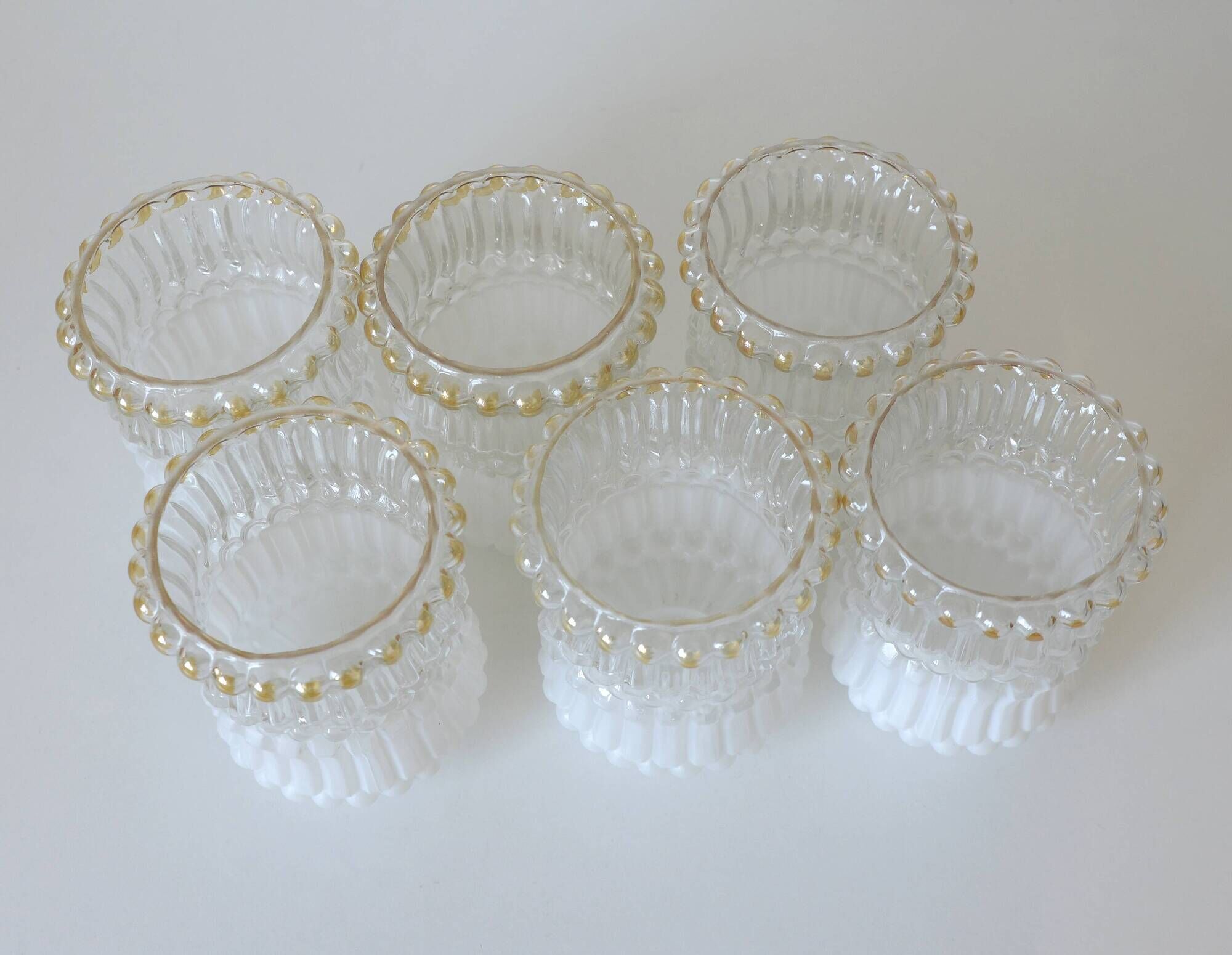 Set of 6 Vintage Replacement Glass Shades / DIY Hanging Lamp / Bedside Ligh