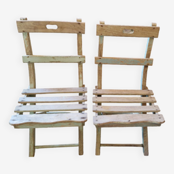 Pair of wooden children's chairs