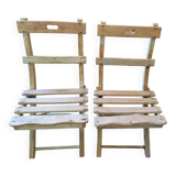 Paire de chaises d'enfant  en bois