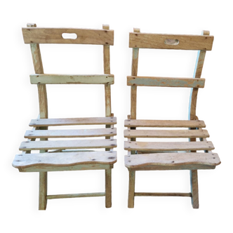 Pair of wooden children's chairs