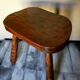 Vintage tripod stool form free feet solid wooden rockets