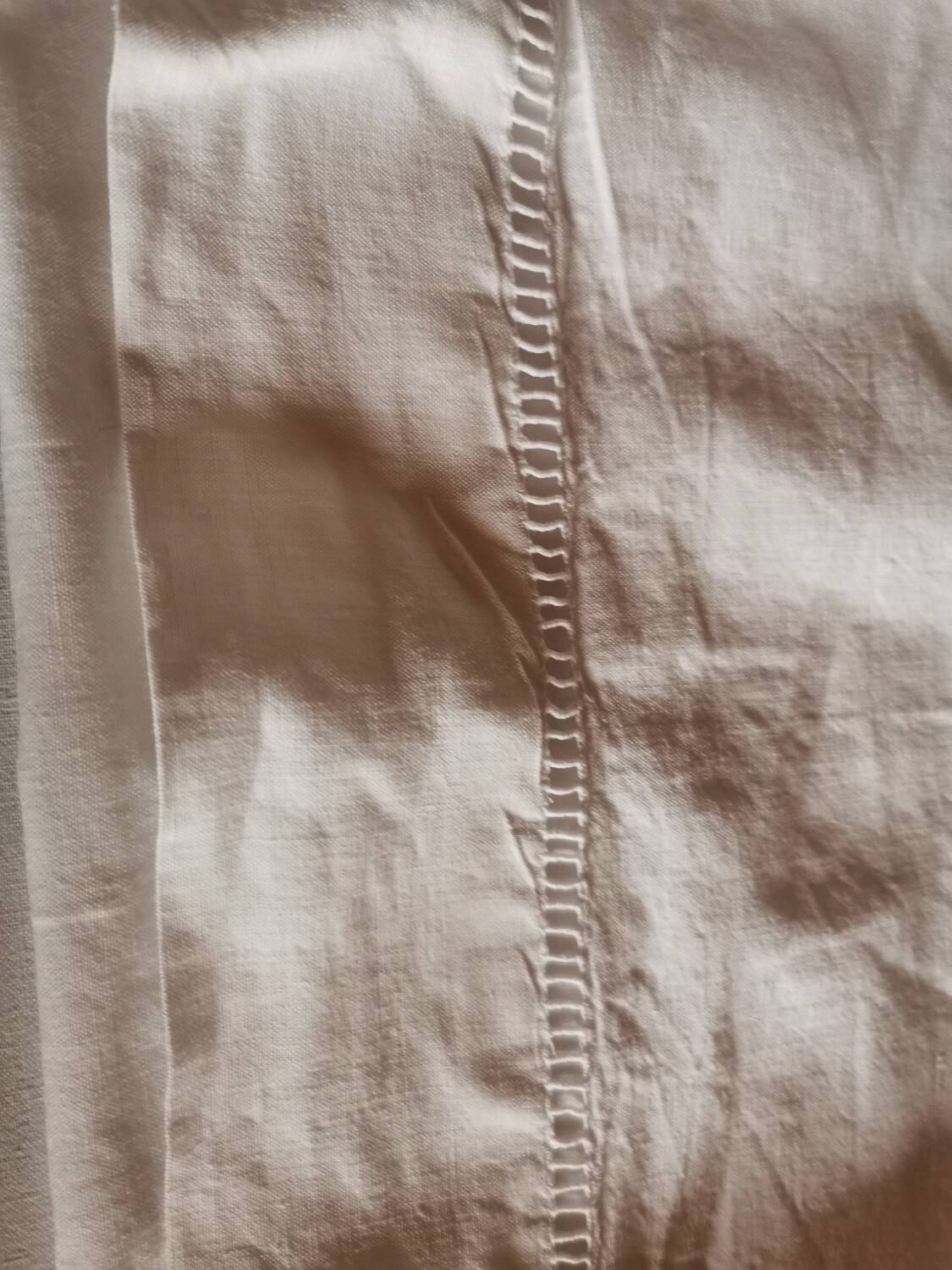 Old large linen sheet monogrammed CP