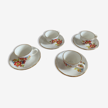 Tasses et sous tasses porcelaine gien RIVIERA