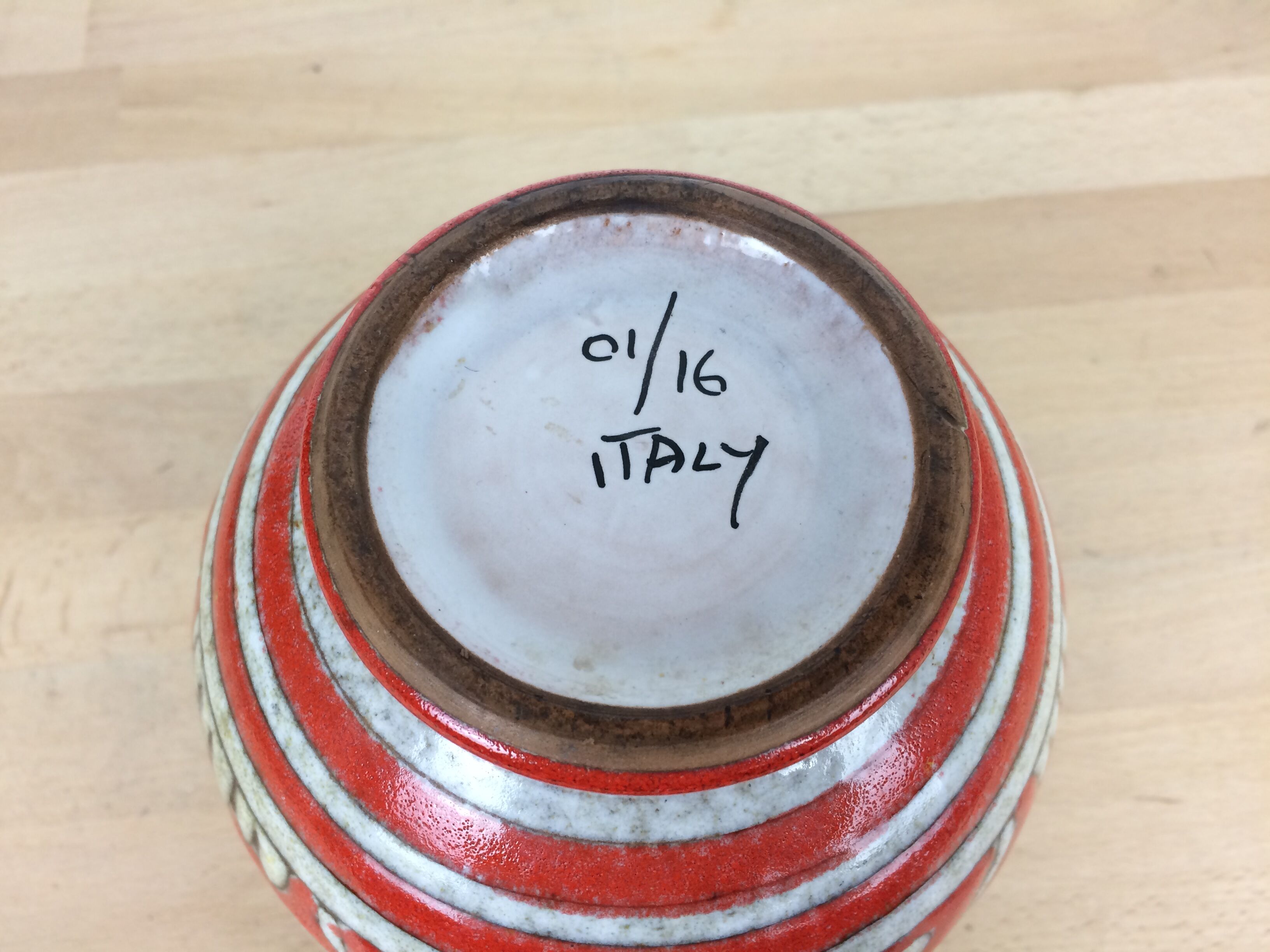 Fratelli Fanciullacci horse vase, orange ceramic