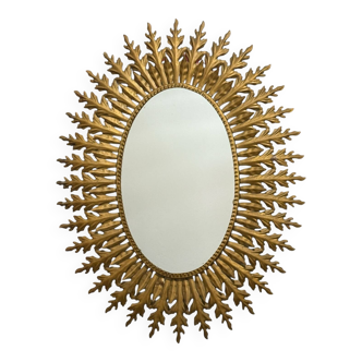 1950s wrought iron sunburst mirror from Spain and Ibiza