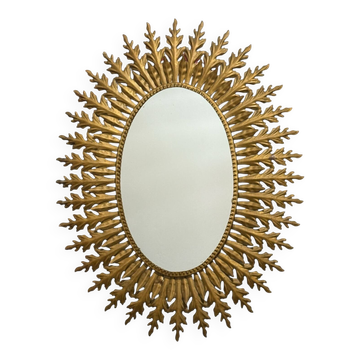 1950s wrought iron sunburst mirror from Spain and Ibiza