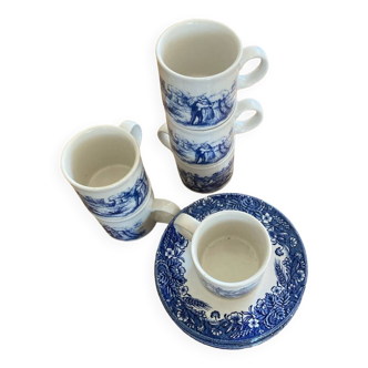 Tasses à café et soucoupe porcelaine anglaise