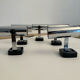 Set de 5 appliques vintage orientable chromée, Italie 1970