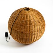 Very rare original XXL rattan ball pendant lamp | Mid Century Modern | Ø 66