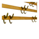 Grand coat rack Auböck Carl Mid-Century in beech with 8 brass hooks, 1950s.