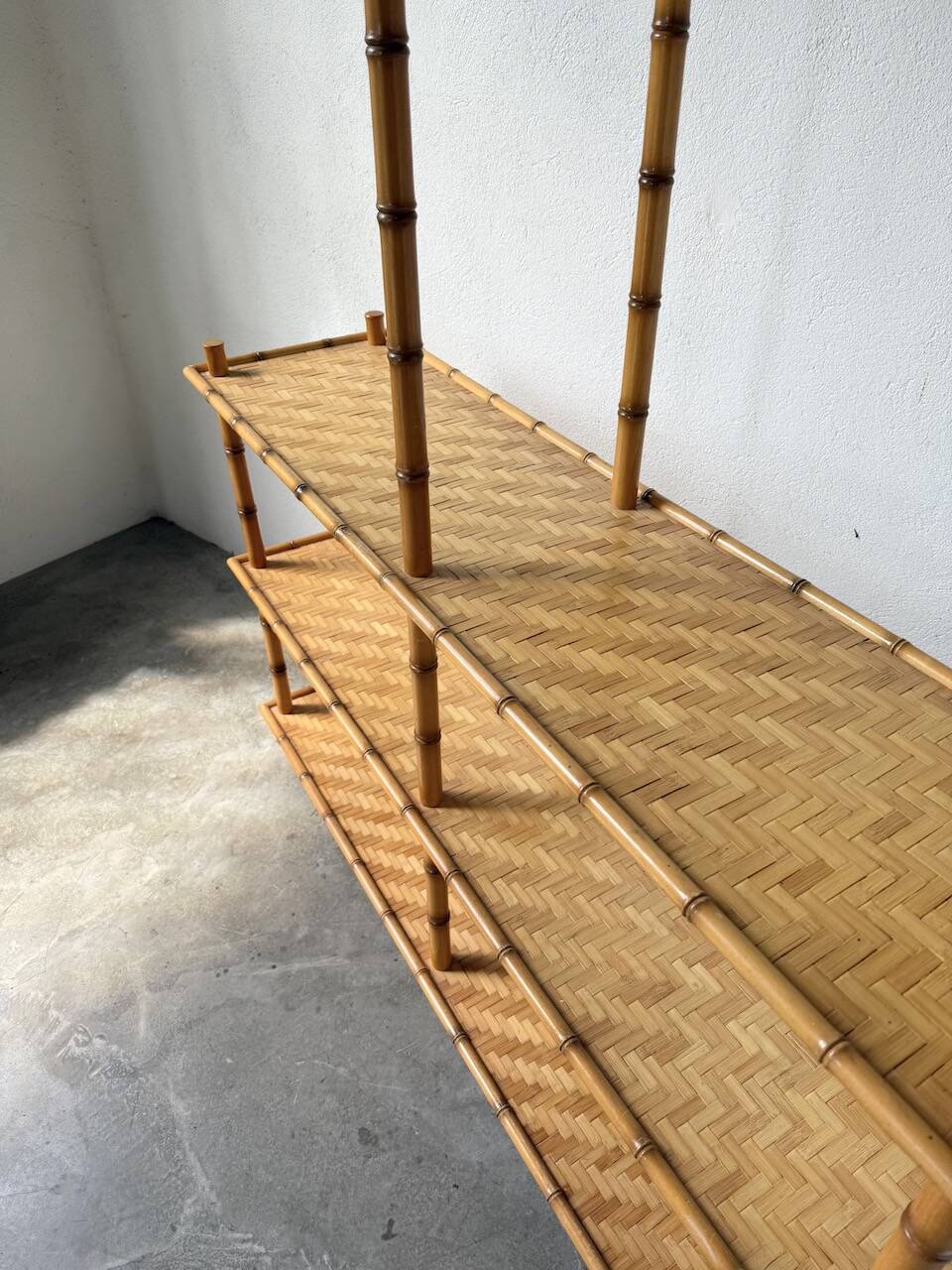 Large rattan shelf 1960