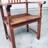 Dutch Modernist Carved Oak Side Chair, 1920s