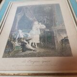 Engraving the prints of the XVIII Baudoin N de Launay vintage framed