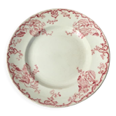 Porcelain dish stamped Fontainebleau KG LUNEVILLE with soft pink motifs