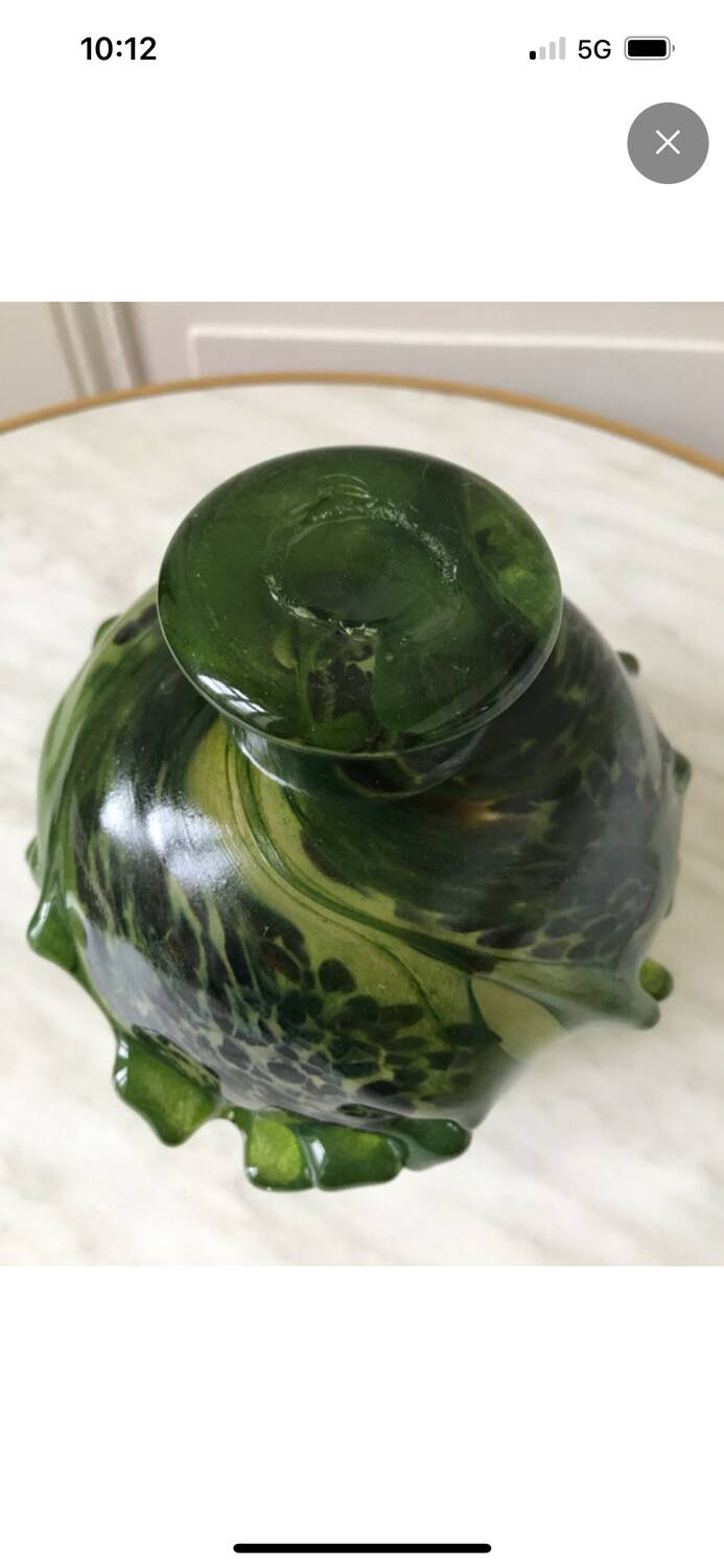 Patrick Lepage blown glass candle holder