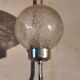 Stainless vintage design wall light  and 70s striated glass globe