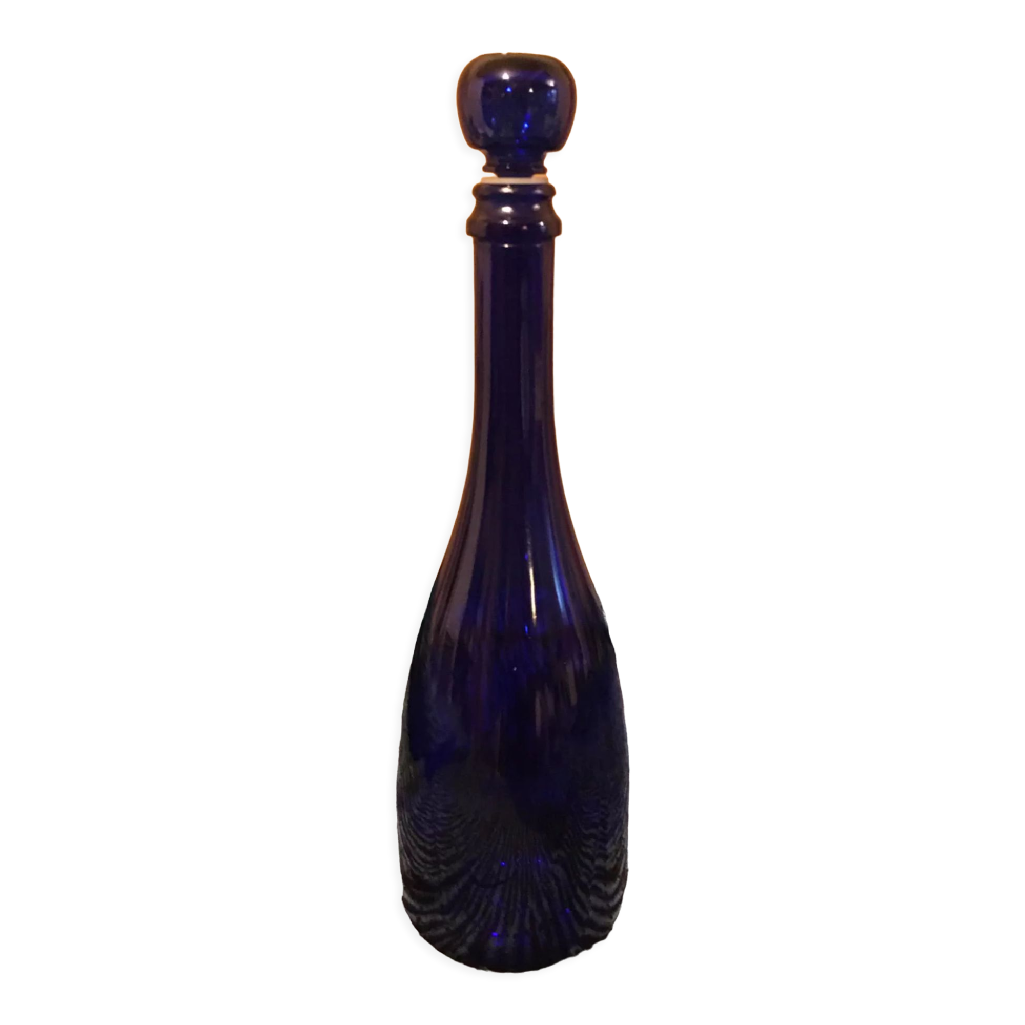 Cobalt blue glass bottle decanter, hermetic cap