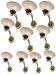 Large Brass Murano Glass Sconces Set of 10