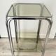 Antique vintage smoked glass side table / end table